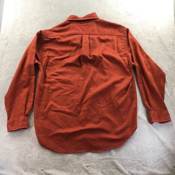 Tommy Hilfiger Mens Shirt Medium Long Sleeve Textured Rust Orange Button Down - Picture 10 of 10